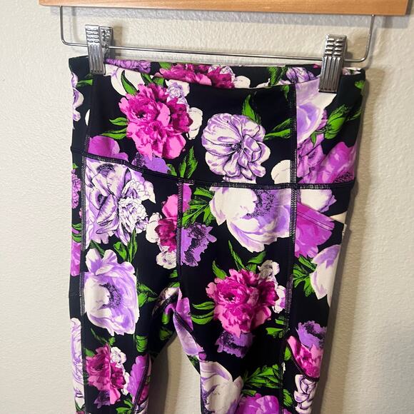Victoria's Secret Sport Purple Floral Full Length Leggings Size S - Picture 2 of 4